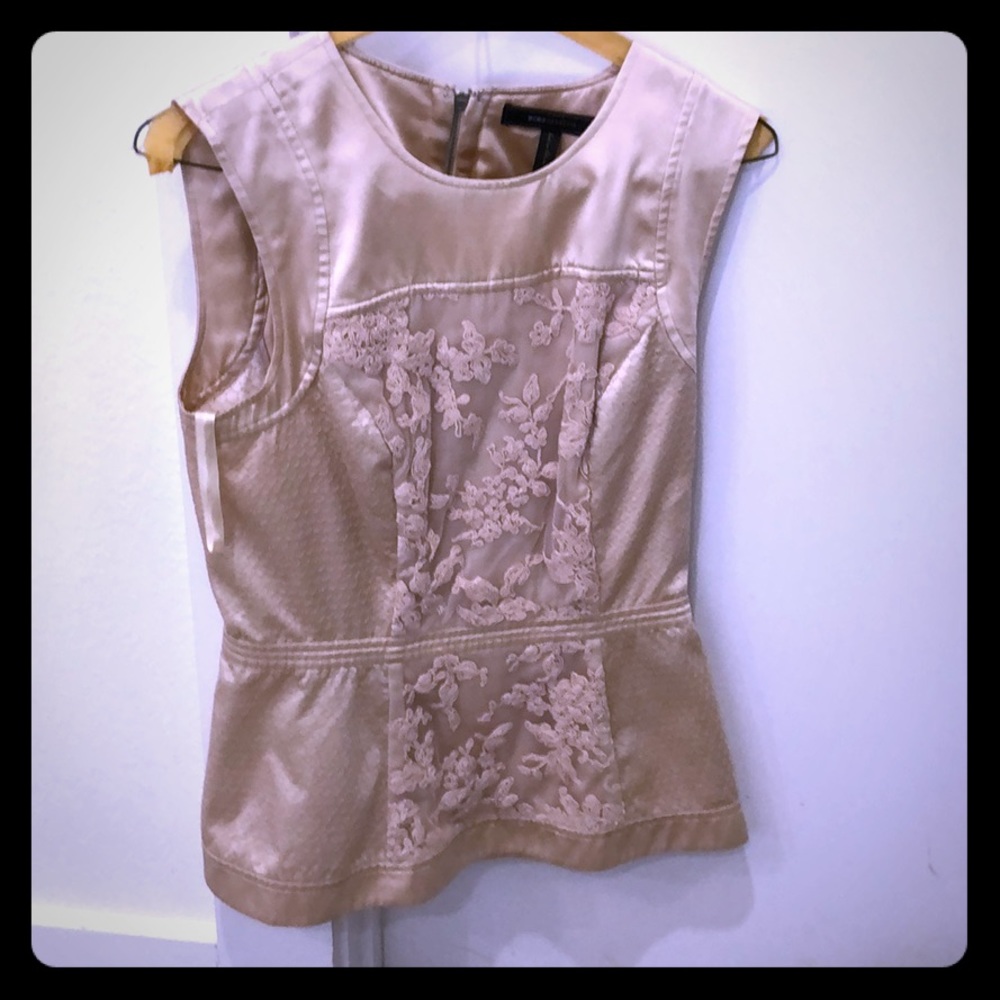 Fitted champagne colored top